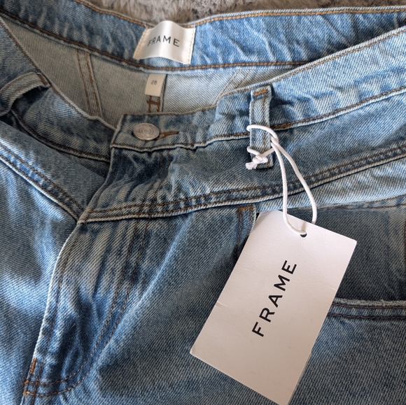 FRAME 90's Utility Loose Jeans Size 28 High Rise Roll Hems Or Straight Leg - Picture 11 of 15